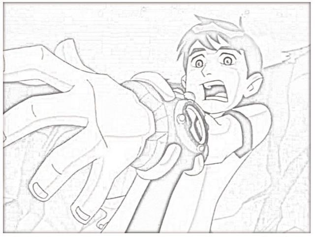 coloriage ben 10 et sa montre